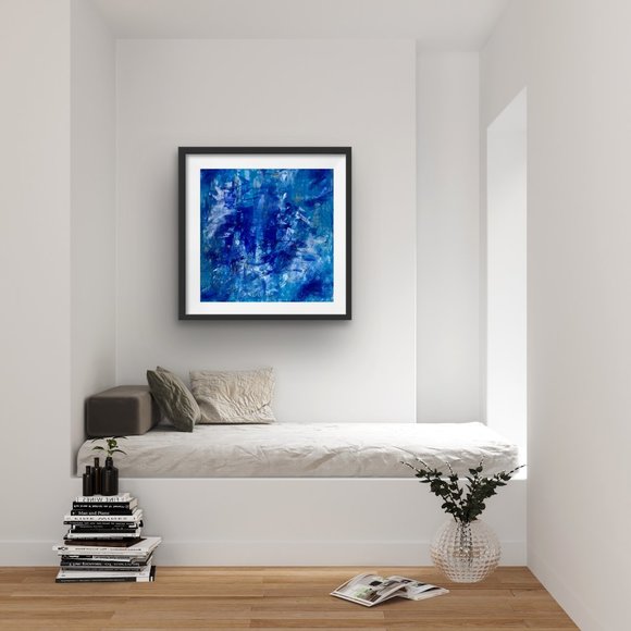 12" x 12" Original Abstract Acrylic Painting by Noora Elkoussy - Picture 7 of 10